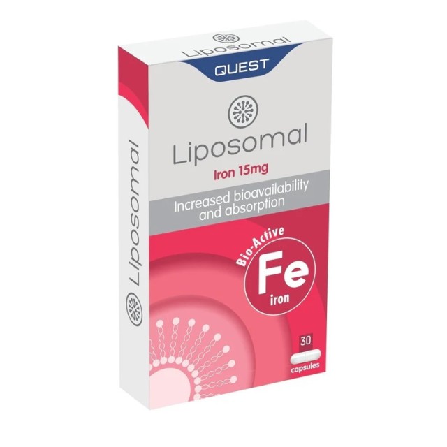 Quest Liposomal Iron Συμπλήρωμα Διατροφής με Λιποσωμικό Σίδηρο 15mg,  30caps