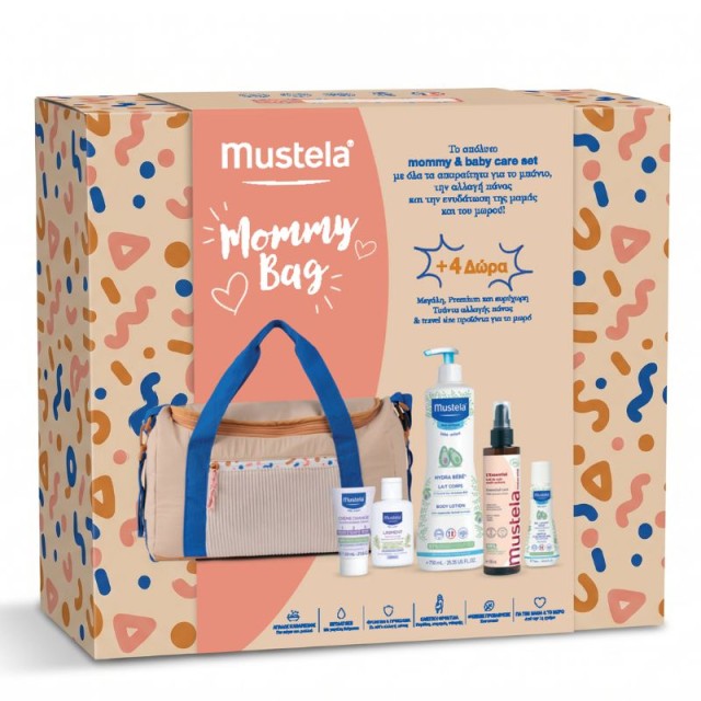 Mustela Promo Pack Mommy Bag Hydra Bébé Body Lotion 750ml + Multi-Purpose Lotion 200ml + ΔΩΡΑ Τσάντα Αλλαγής Πάνας + Gentle Cleansing Gel 50ml + Liniment 50ml + Vitamin Barrier Cream 20ml