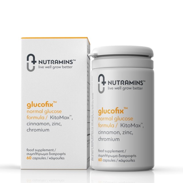 Nutramins Glucofix Normal Glucose Formula Συμπλήρωμα διατροφής για την Ρύθμιση της Γλυκόζης στα Φυσιολογικά Επίπεδα 60 caps