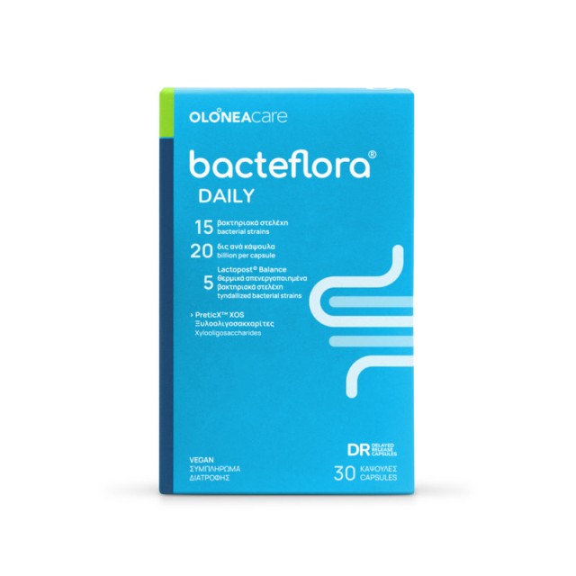 Olonea Bacteflora Daily με Προβιοτικά και Πρεβιοτικά για κάθε ημέρα 30 φυτικές κάψουλες