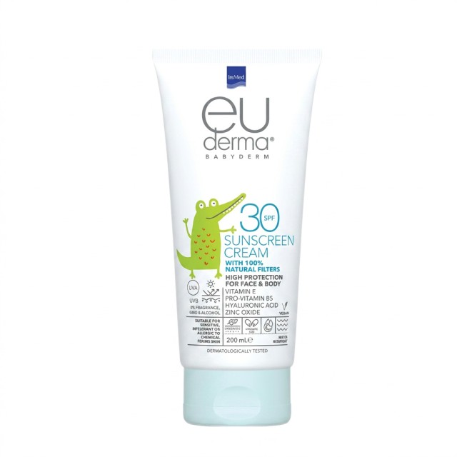 Intermed Euderma Baby Natural Filters Βρεφικό Αντηλιακό Προσώπου & Σώματος SPF30 200ml