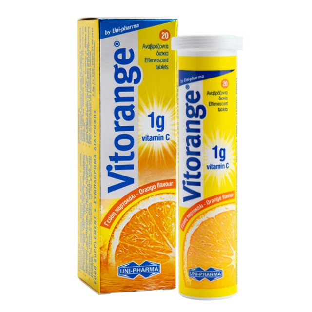 Unipharma Vitorange 1g Vitamin C 20 αναβράζοντα δισκία