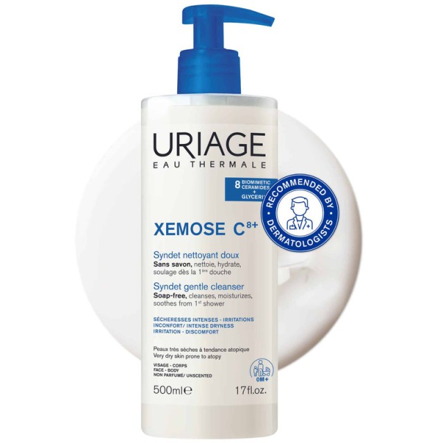 Uriage Xemose C8+ Syndet Κρέμα Καθαρισμού Χωρίς Σαπούνι για το Πολύ Ξηρό με Τάση Ατοπίας Δέρμα 500ml