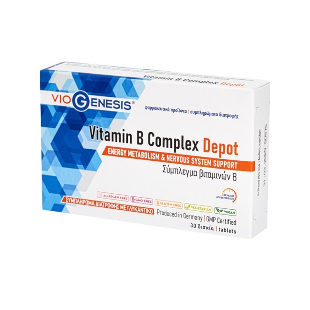 VioGenesis Vitamin B Complex Depot 30 ταμπλέτες