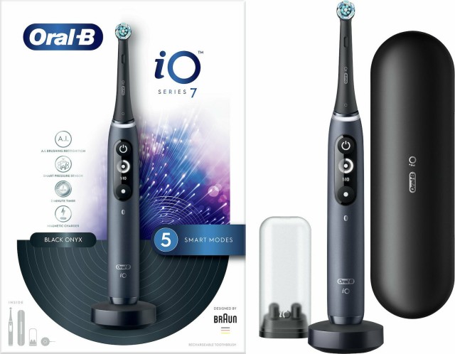 Oral-B io Series 7 Ηλεκτρική Οδοντόβουρτσα Magnetic Black Onyx  με 5 Προγράμματα 1Τμχ