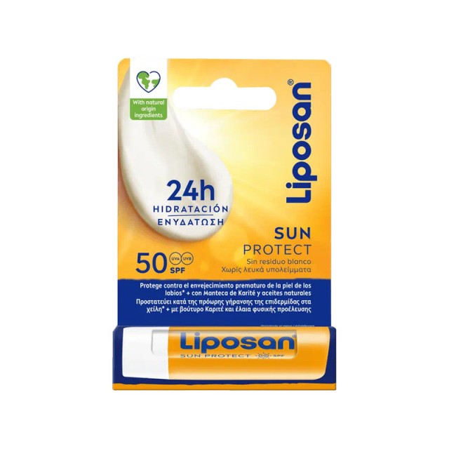 Liposan Sun Protect Spf50+ Περιποιητικό Lip Balm με Δείκτη Προστασίας για Ενυδατωμένα Χείλη 4,8gr