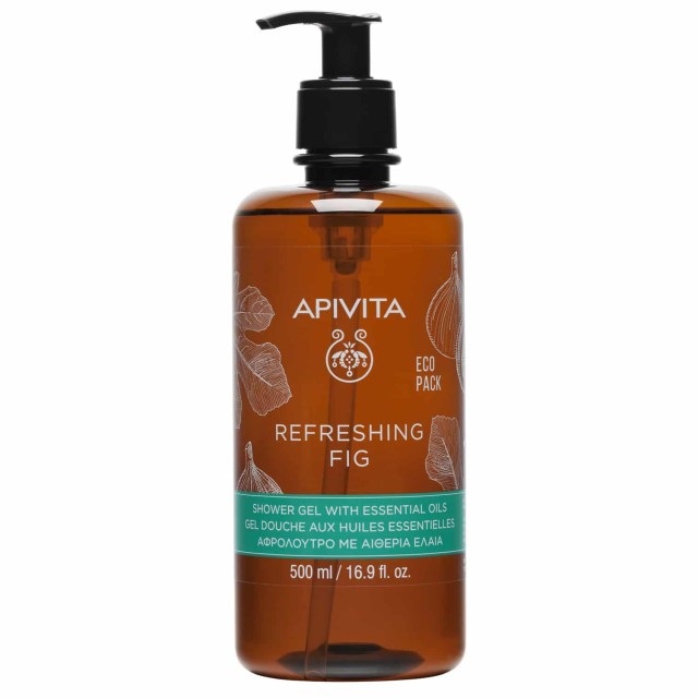 Apivita Refreshing Fig Shower Gel Αφρόλουτρο Με Αιθέρια Έλαια 500ml