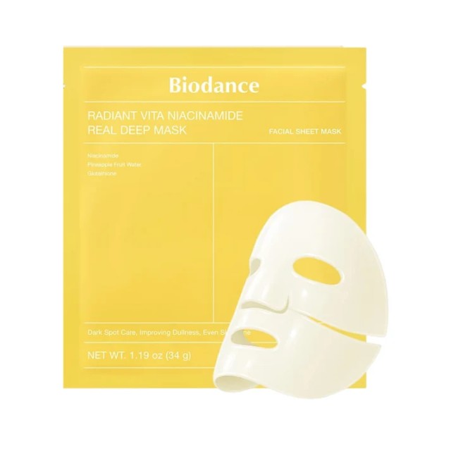 Biodance  Radiant Vita-Niacinamide Real Deep Mask - Gel Μάσκα Προσώπου για Ομοιόμορφο Τόνο Επιδερμίδας 32g