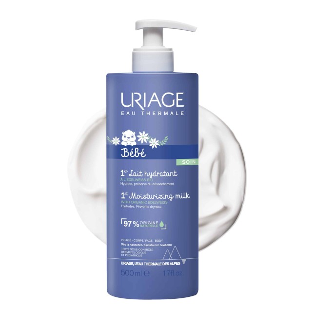 Uriage Bebe Moisturizing Milk Βρεφικό Ενυδατικό Γαλάκτωμα Προσώπου & Σώματος 500ml