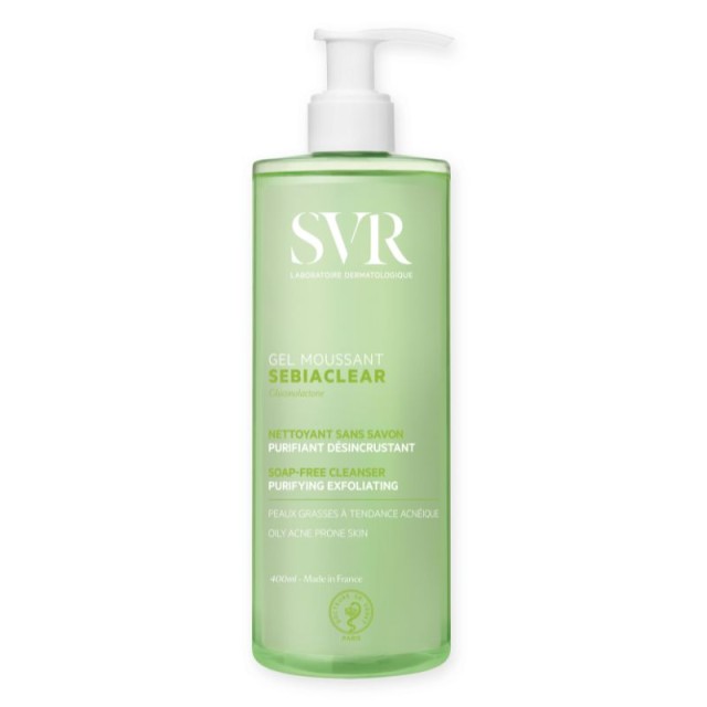 SVR Laboratoire Sebiaclear Gel Moussant Gel Καθαρισμού Προσώπου για το Λιπαρό Δέρμα με Τάση Ακμής 400ml