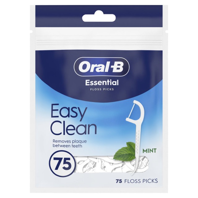 Oral-B Easy Clean Οδοντικό Νήμα με Οδοντογλυφίδα, με γεύση Μέντα 75 τεμάχια ανά συσκευασία