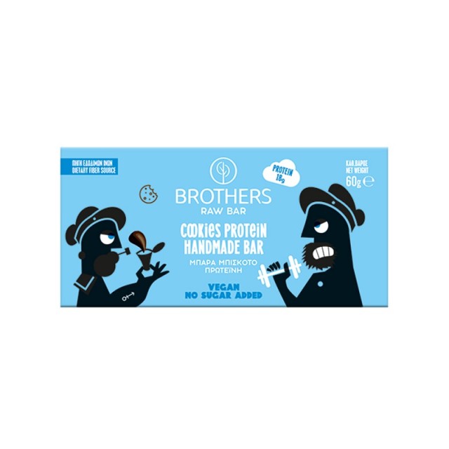 Brothers Healthy Food Raw Μπάρα με 18gr Πρωτεΐνης & Γεύση Cookies 60gr