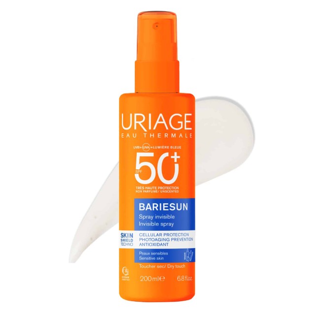 Uriage Bariesun Invisible Spray Αόρατο Αντηλιακό Σπρέι χωρίς Άρωμα για Πρόσωπο & Σώμα 200ml