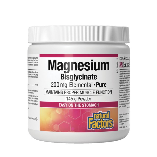 Natural Factors Magnesium Bisglycinate 200mg Powder Μαγνήσιο σε Σκόνη 145gr