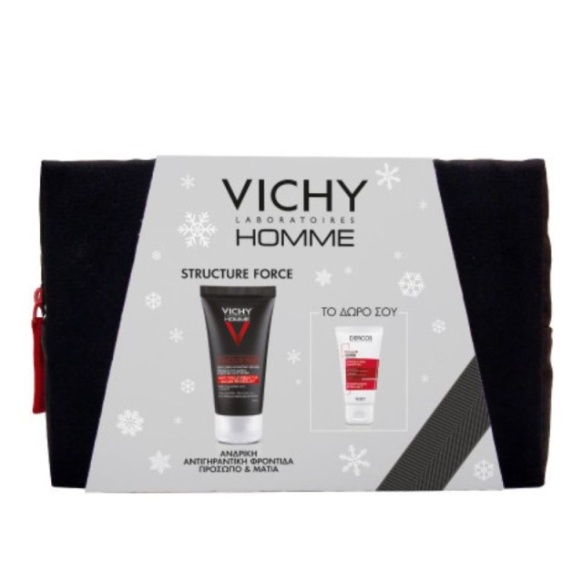 Vichy Promo Pack Homme Structure Force Aντιγηραντική Φροντίδα για Άνδρες 50ml & ΔΩΡΟ Dercos Energy+ Δυναμωτικό Σαμπουάν 50ml & Πρακτικό Νεσεσέρ