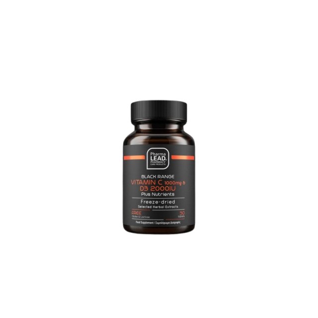 Pharmalead Black Range Vit. C 1000mg & D3 2000iu Plus Nutrients Πολυβιταμινούχο Συμπλήρωμα Διατροφής για την Ενίσχυση του Ανοσοποιητικού 30 vegan κάψουλες