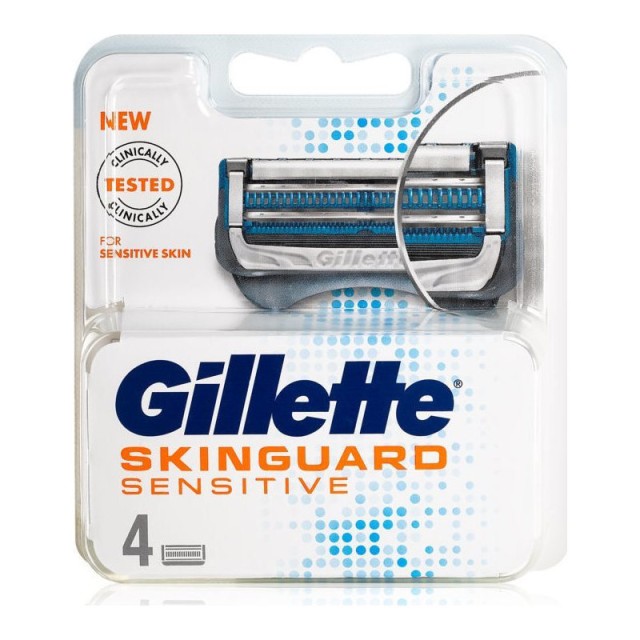 Gillette Skinguard Sensitive Ανταλλακτικά Ξυριστικής Μηχανής 4τμχ