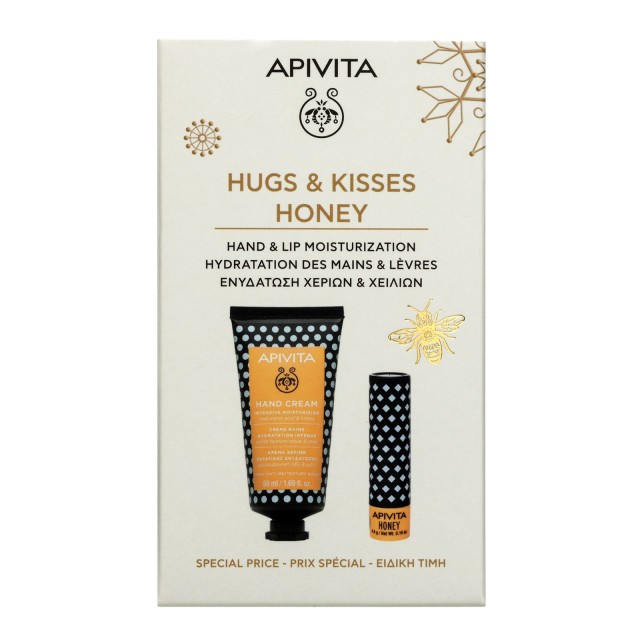 Apivita Promo Pack Hugs & Kisses Honey Κρέμα Χεριών Εντατικής Ενυδάτωσης 50ml & Lip Care Μέλι 4.4g