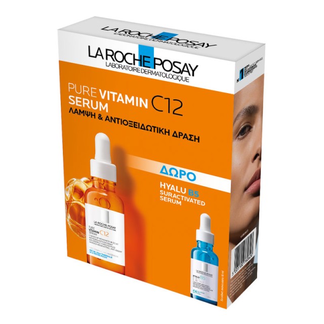 La Roche-Posay Promo Pack Pure Vitamin C12 Serum Λάμψης 30ml Mε Δώρο το Suractivated Hyalu B5 Serum σε ειδικό μέγεθος 1τεμ