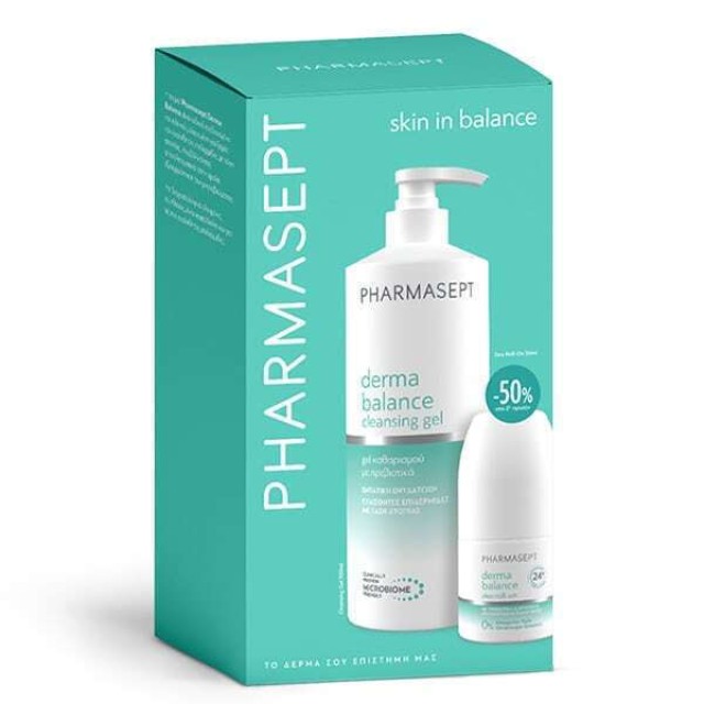 Pharmasept Promo Derma Balance Cleansing Ενυδατικό Gel Καθαρισμού Προσώπου & Σώματος 500ml & Deo Αποσμητικό Roll on 24ωρης Προστασίας 50ml