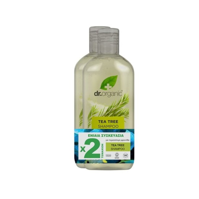 Dr. Organic Promo Pack Tea Tree Shampoo 2x265ml