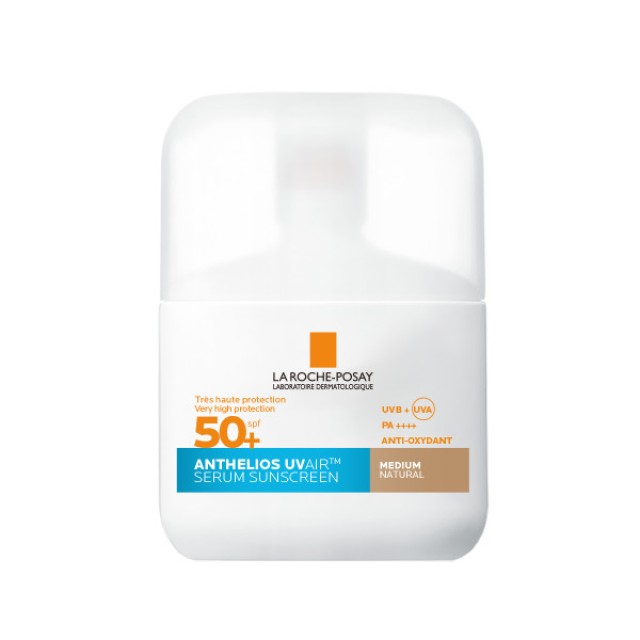 La Roche-Posay Anthelios UV AIR SPF 50+ Aντηλιακό Προσώπου με Αέρινη Υφή για 16ωρη Αντιοξειδωτική Προστασία με χρώμα, Medium Απόχρωση 50ml