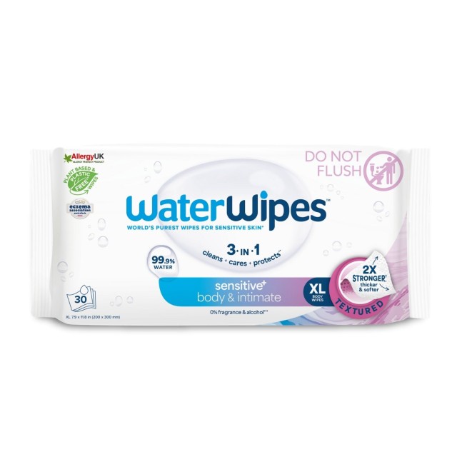 WaterWipes Sensitive+, XL Υγρά Μαντηλάκια Ενηλίκων 30 Μαντηλάκια
