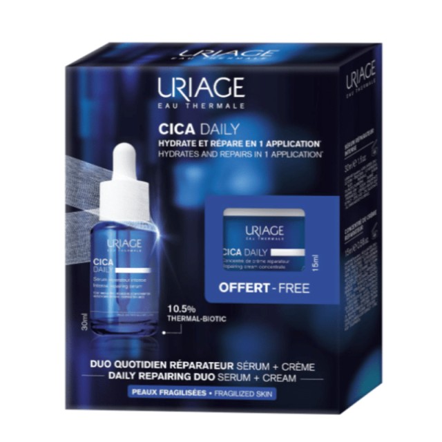 Uriage Promo Pack Bariederm Cica Daily Serum Ορός Προσώπου για Επανόρθωση 30ml & Bariederm Cica Daily Κρέμα Ημέρας 15ml