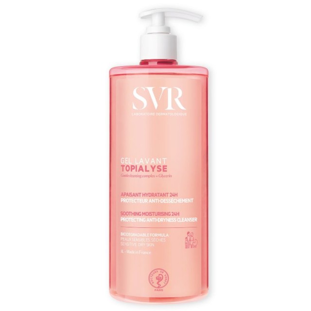 SVR Laboratoire Topialyse Gel Lavant Τζελ Καθαρισμού Προσώπου & Σώματος για Ξηρό & Ευαίσθητο Δέρμα 1lt