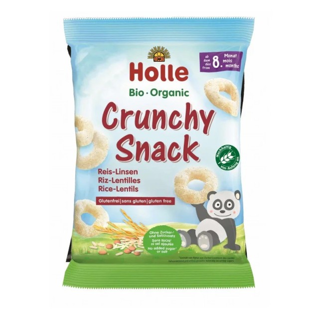 Holle Crunchy Snack Παιδικό Σνάκ με Ρύζι και Φακή Χωρίς Γλουτένη 25gr