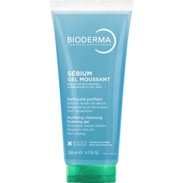 Bioderma Sebium Gel Moussant Καταπραϋντικό Gel Καθαρισμού για Μικτές & Λιπαρές Επιδερμίδες, 200ml
