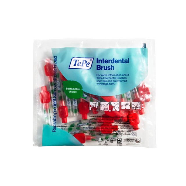 TePe Interdental Brush 0.5mm Μεσοδόντια Βουρτσάκια σε Κόκκινο Χρώμα , 20 τεμάχια