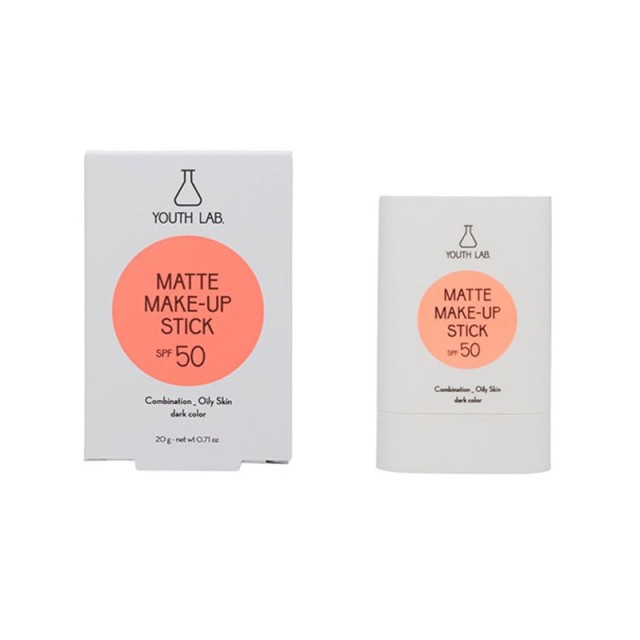Youth Lab. Matte Sunscreen Ανάλαφρο Ματ Αντηλιακό Make-Up σε Μορφή Stick Dark με Δείκτη Προστασίας SPF 50 20gr