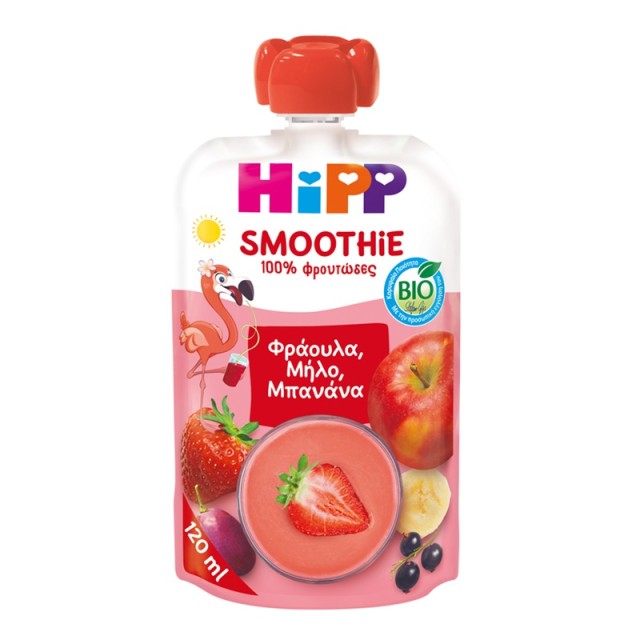 Hipp Φρουτοπολτός Φράουλα, Μήλο και Μπανάνα 120ml
