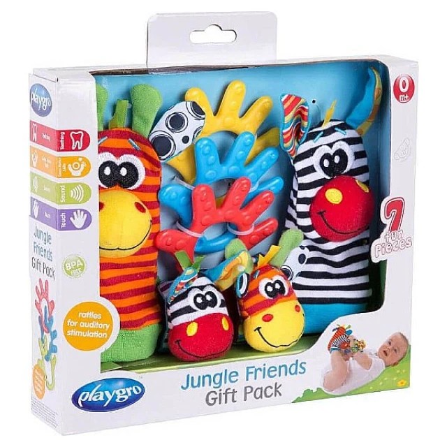Playgro Jungle Friends Πακέτο Εκπαιδευτικών Παιχνιδιών για Μωρά 0m+ , 1  τεμάχιο