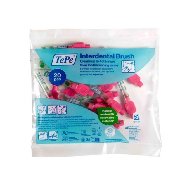 TePe Interdental Brush 0.4mm Μεσοδόντια Βουρτσάκια σε Ροζ Χρώμα , 20 τεμάχια