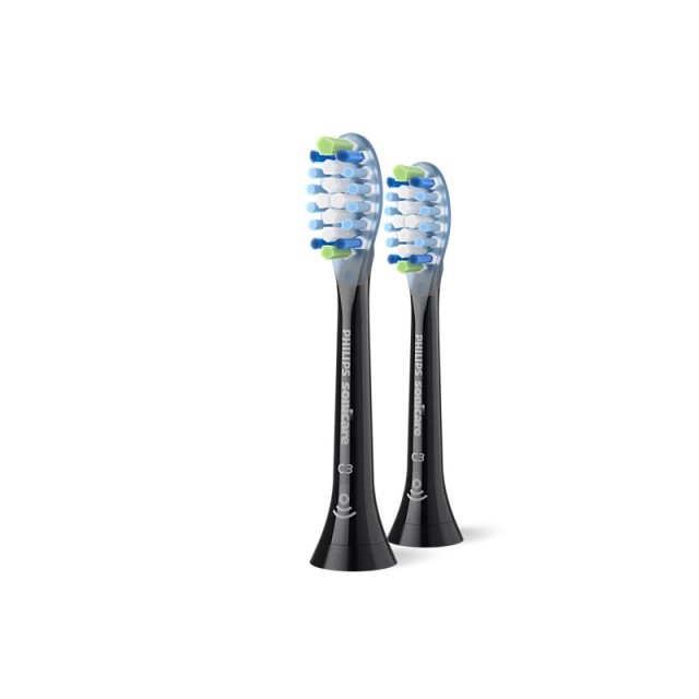 Philips Sonicare Premium Plaque Defence Ανταλλακτικές Κεφαλές Ηλεκτρικής Οδοντόβουρτσας Μαύρες 2 Τεμάχια [HX9042/88]