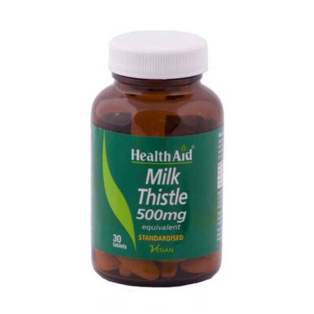 Health Aid Milk Thistle Extract 500mg Συμπλήρωμα με ΓαΪδουράγκαθο για Αποτοξίνωση του Ήπατος 30 ταμπλέτες