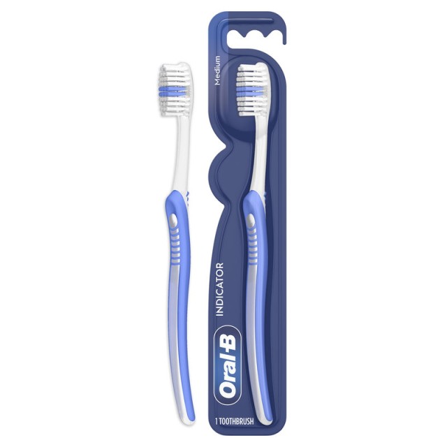 Oral-B 123 Indicator Χειροκίνητη Οδοντόβουρτσα, 35mm Μέτρια, 1 τμχ