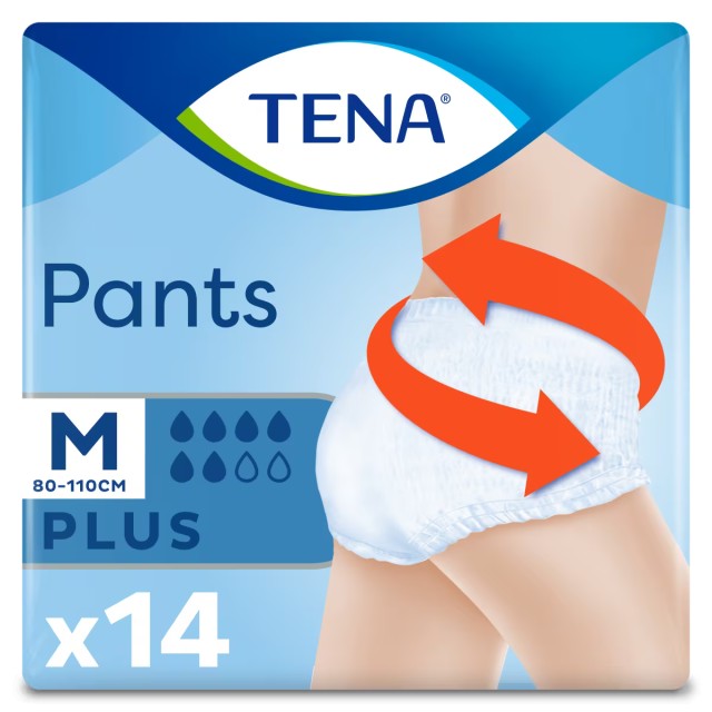 Tena Pants Plus Προστατευτικά Εσώρουχα Ακράτειας Medium, 14τμχ