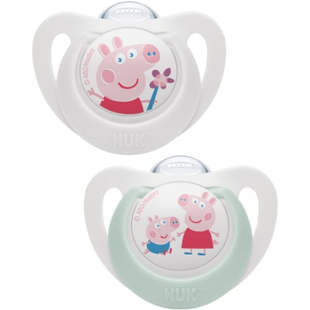 NUK Peppa Pig Star Πιπίλα σιλικόνης 6-18m, 2 τεμαχίων