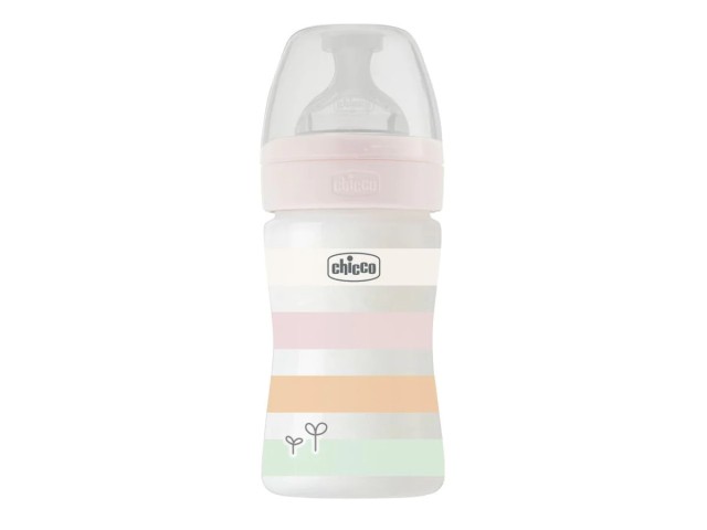 Chicco Πλαστικό Μπιμπερό Girl Well Being με Θηλή Σιλικόνης 0m+ 150ml