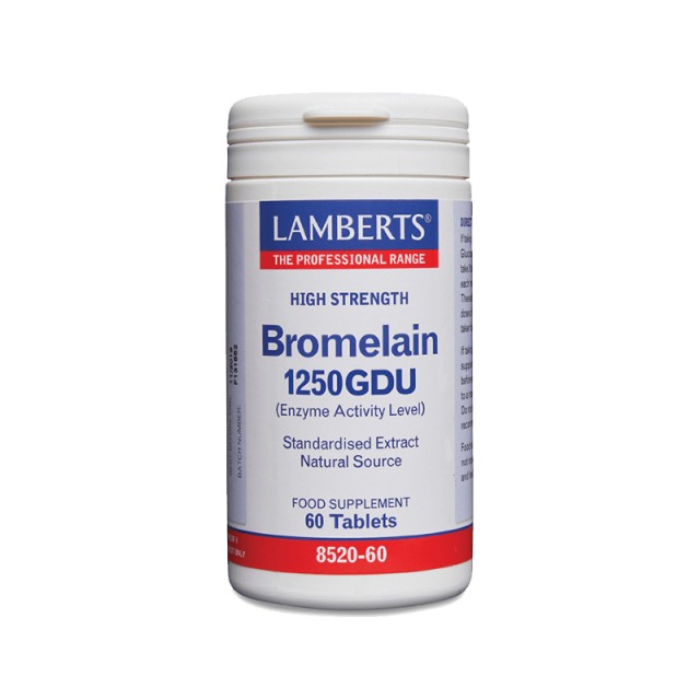 Lamberts Bromelain 1250GDU 500mg Μπρομελαΐνη για την Υγεία των Αρθρώσεων & την Υποβοήθηση της Πέψης 60 ταμπλέτες