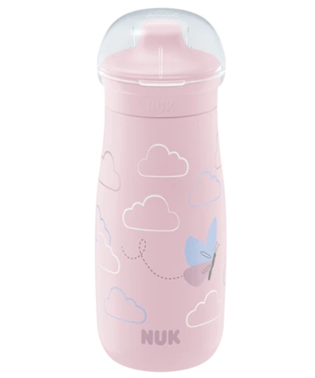 Nuk Mini-Me Sip 9+ Παγουράκι με Ρύγχος Ροζ με Πεταλούδα 9m+ 300ml