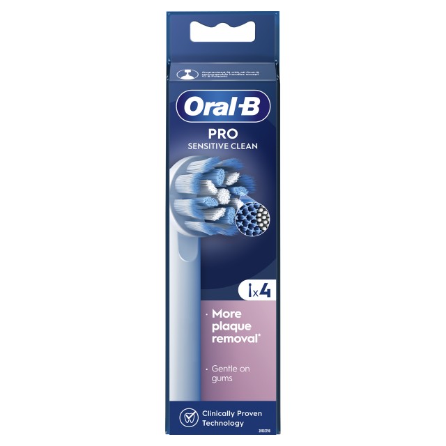 Oral-B Sensitive Clean Ανταλλακτικές Κεφαλές Ηλεκτρικής Οδοντόβουρτσας, 4 τμχ