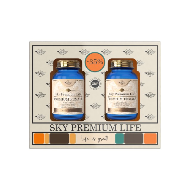 Sky Premium Life Promo Pack Premium Female, Συμπλήρωμα Διατροφής για Γυναίκες 2x60 ταμπλέτες