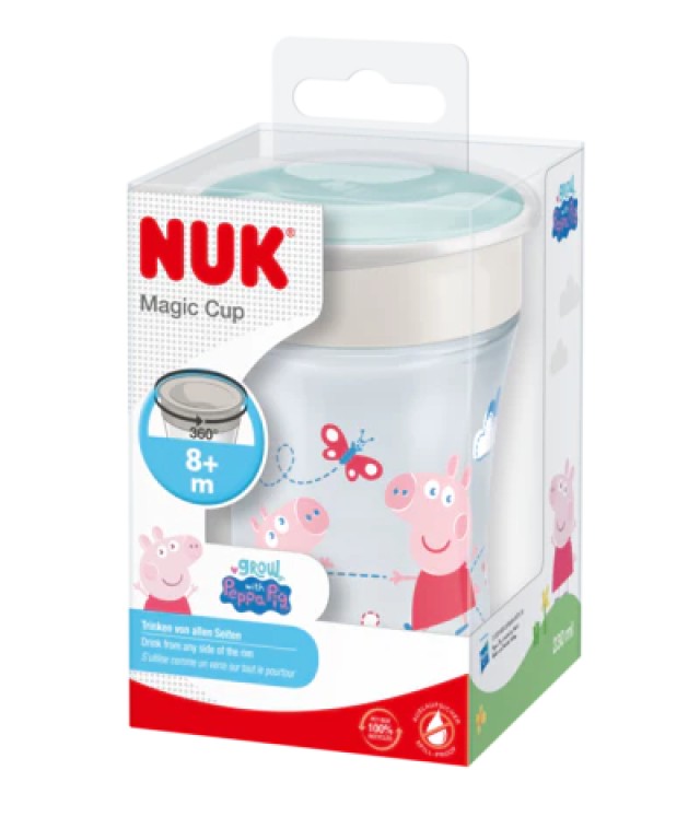 NUK Peppa Pig Magic Cup Ποτηράκι με Χείλος και Καπάκι 230ml
