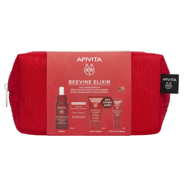 Apivita Promo Pack Beevine Elixir Lift Serum 30ml & Light Cream 15ml & Eye & Lip Cream 5ml