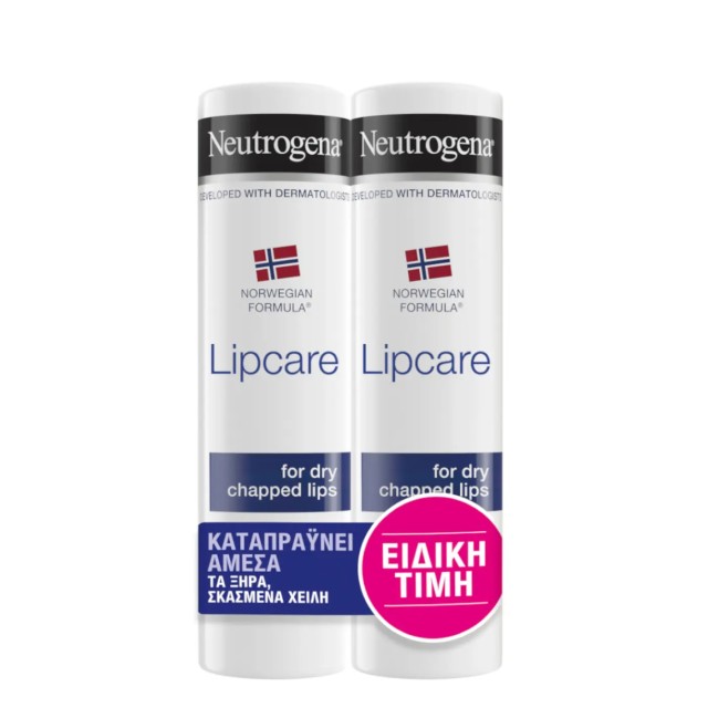 Neutrogena Norwegian Formula Ενυδατικό Lipcare για Ξηρά & Σκασμένα Χείλη 2x4,8g