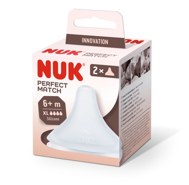 Nuk Perfect Match Θηλή Σιλικόνης XL 2 τεμάχια